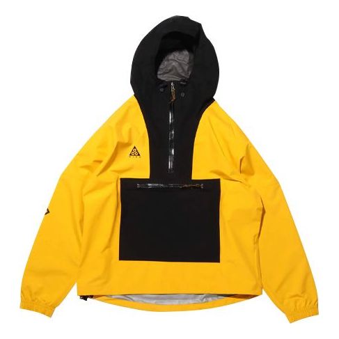 Men's Nike x ACG Gore-tex Paclite Half Zipper Jacket Gold Color 'University Gold Black' CK7235-739
