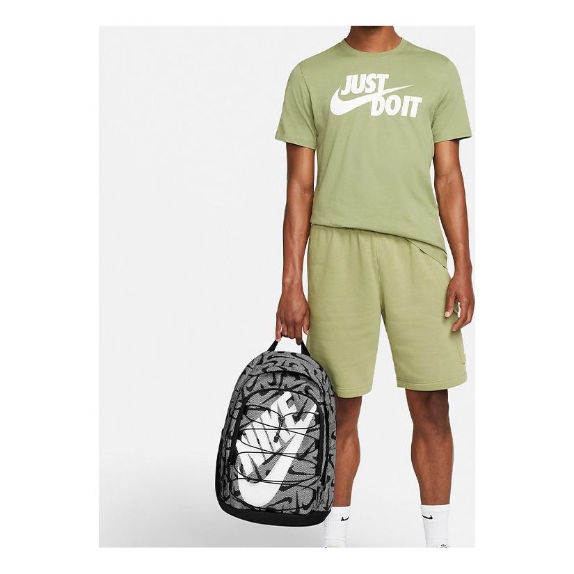 Nike Hayward Full Print logo Athleisure Casual Sports Backpack Schoolbag Student Dark Grey Grayblack DQ5617-010