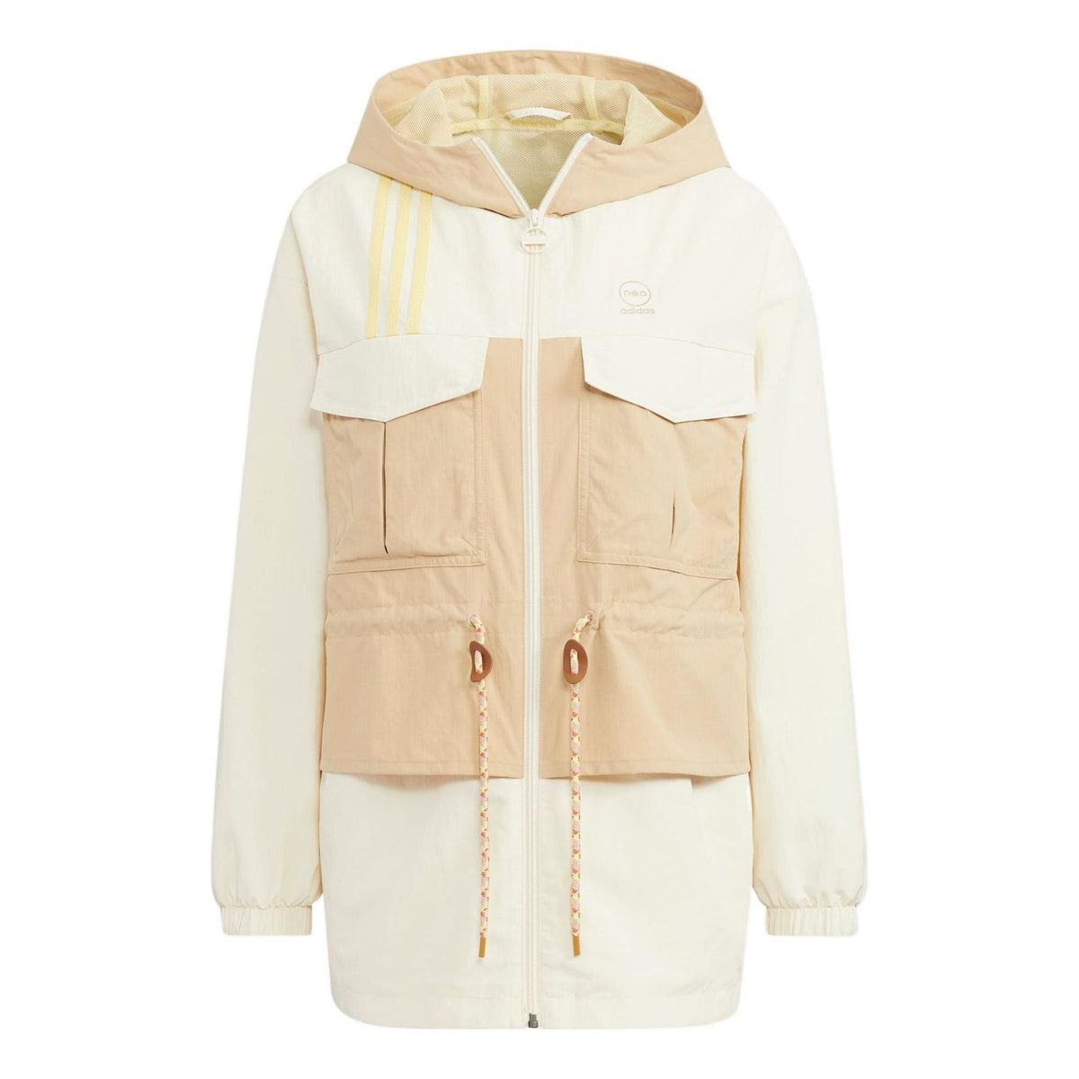 (WMNS) adidas Neo Utility Windbreaker Jackets 'Beige White' HM2021