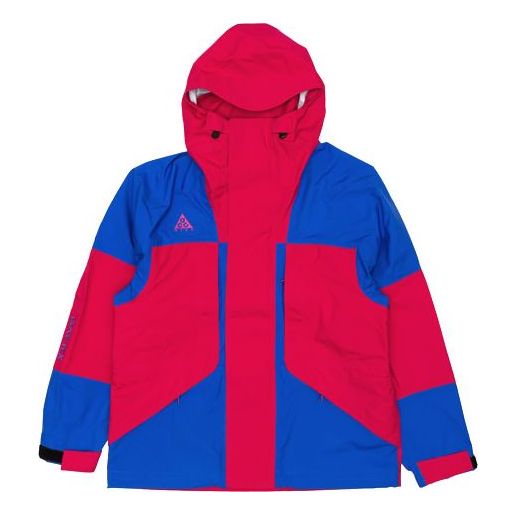 Men's Nike x ACG Gore-Tex Outdoor Windproof Hooded Jacket Red Blue 'Rush Pink Hyper Royal' BQ7195-666