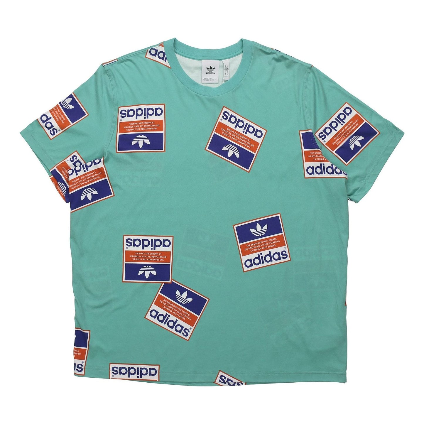 adidas originals Printing Round Neck Short Sleeve Green DV2073