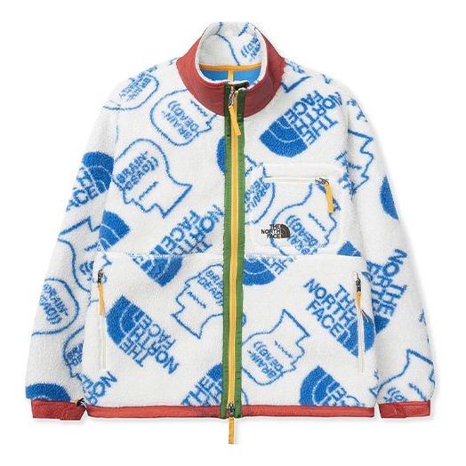 Men's THE NORTH FACE x Brain Dead Crossover Full Print polar fleece Jacket White NF0A52A1-WE9