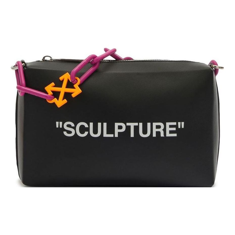 (WMNS) Off-White Block Pouch Quote Clutch Bag 'Black' OWNM019F22LEA0021001
