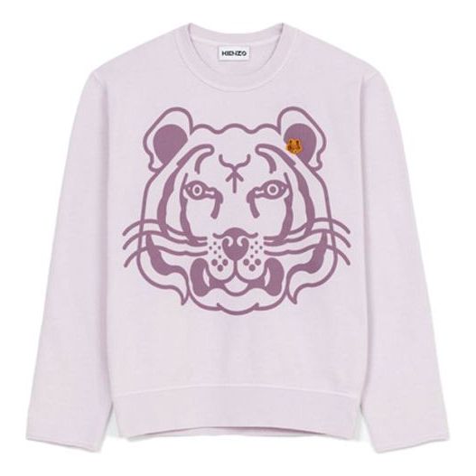 KENZO SS21 Cartoon Printing Tiger Head Long Sleeves Purple FB52SW8274MY-66