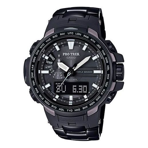 CASIO Sports Solar Powered Waterproof Mens Black Analog/Digital Combo PRW-6100YT-1