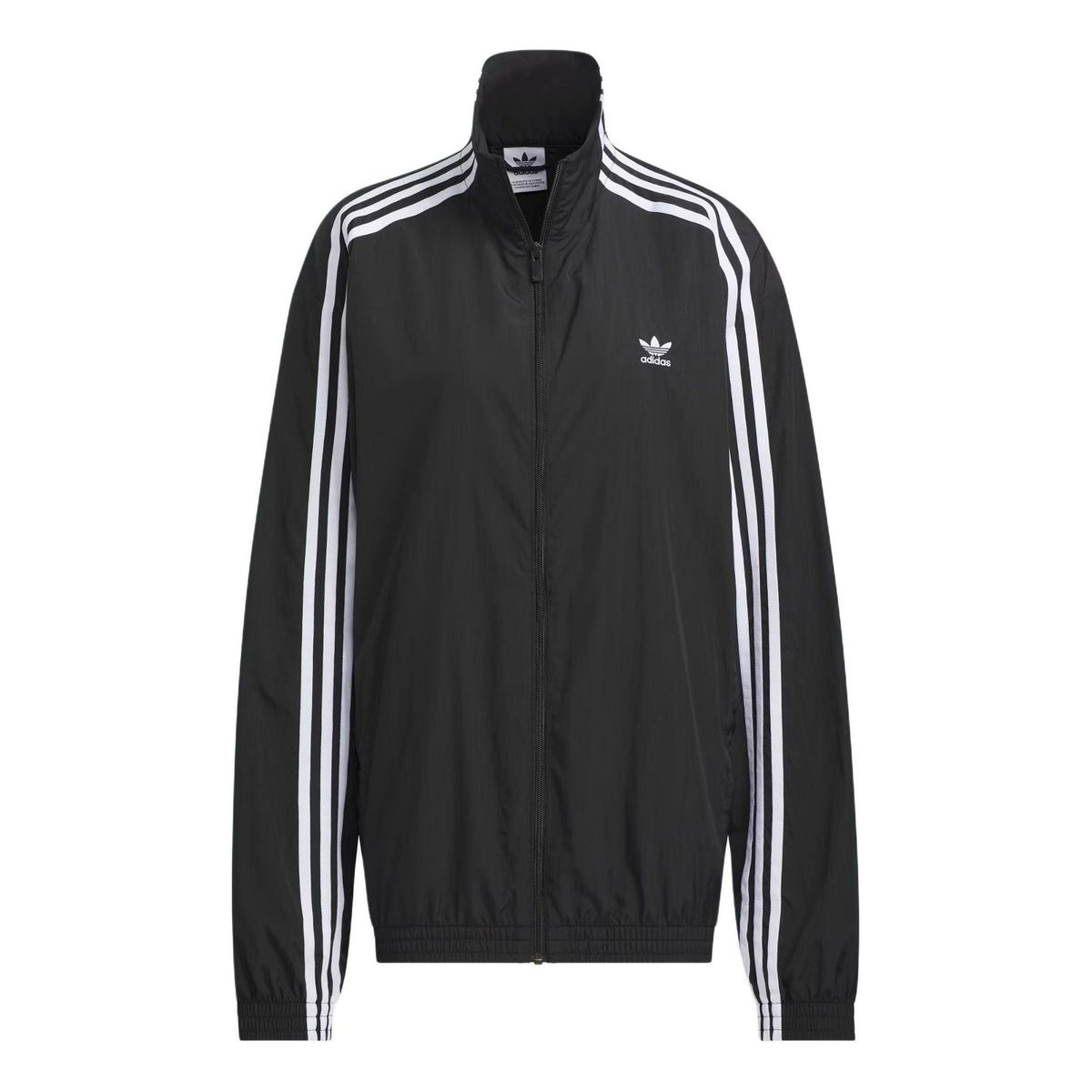 (WMNS) adidas Originals Oversized Track Top Asia Sizing 'Black White' JJ3361