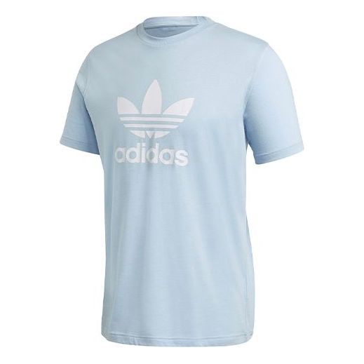 adidas originals Chest Logo Sports Short Sleeve Pink Blue FM3794