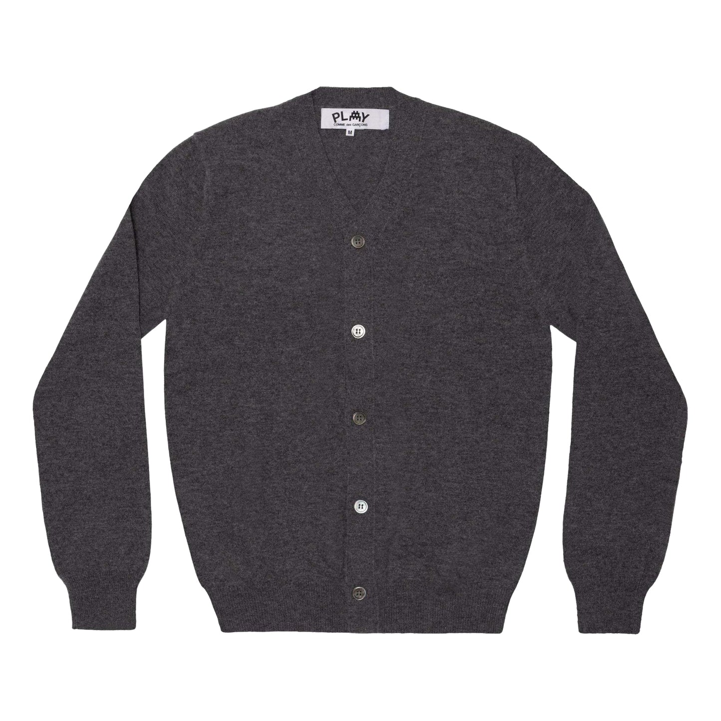 COMME des GARCONS PLAY FW25 x Invader Double Pixel Heart Cardigan 'Gray' AZ-N088-051-3