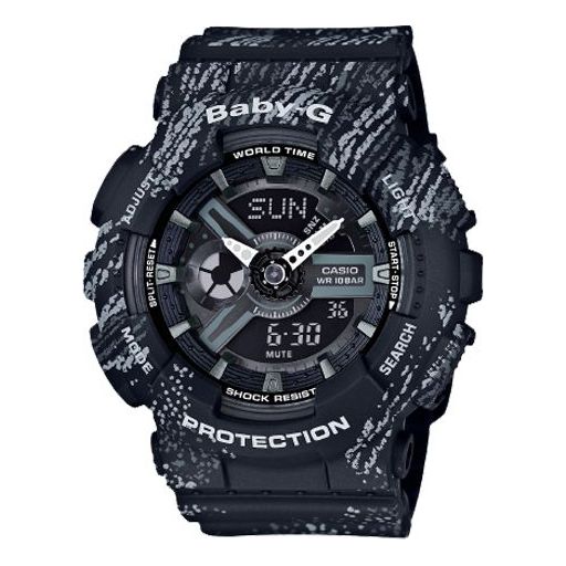 CASIO Baby-G Dual Display Rubber Strap 'Black White' BA-110TX-1A