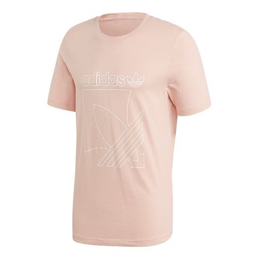 adidas originals Sprt 3s Tee Logo Printing Sports Short Sleeve Pink GD5835