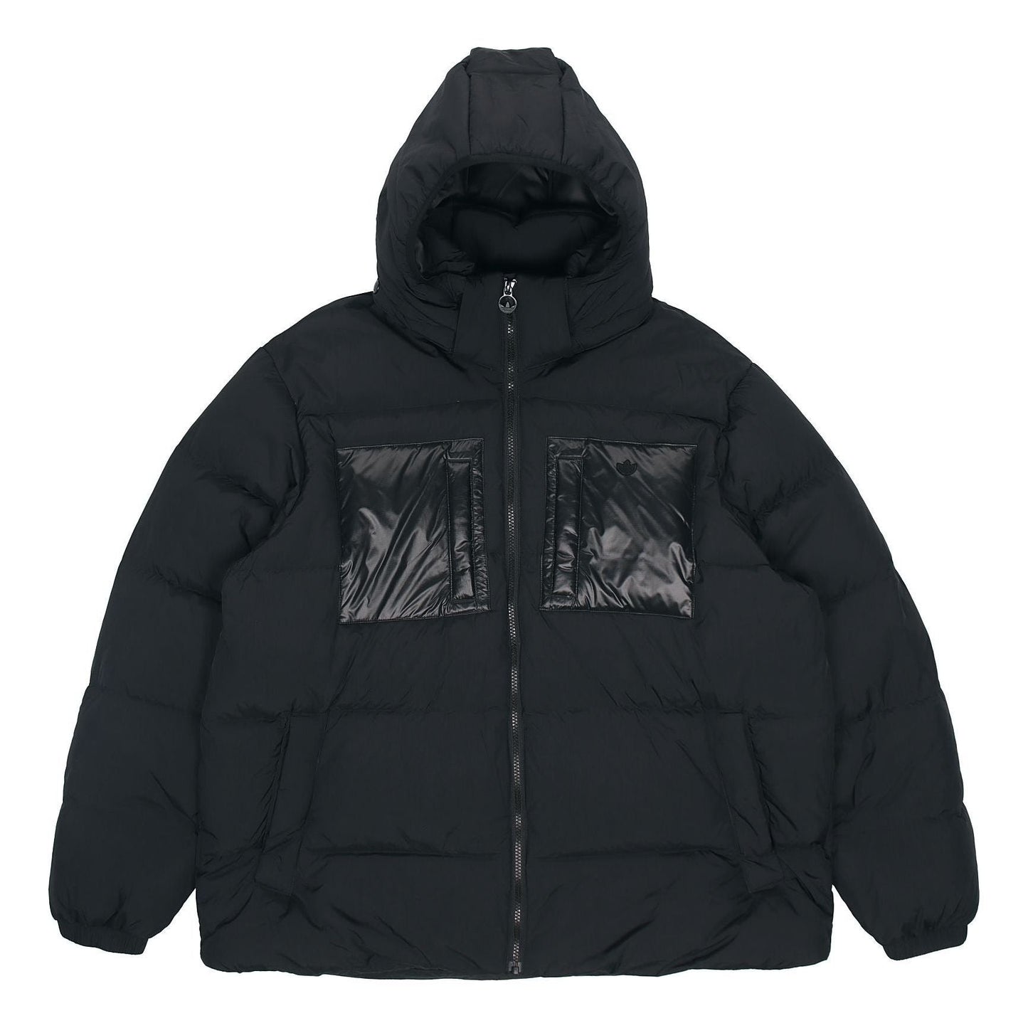 adidas originals Solid Color hooded down Jacket Black H13564