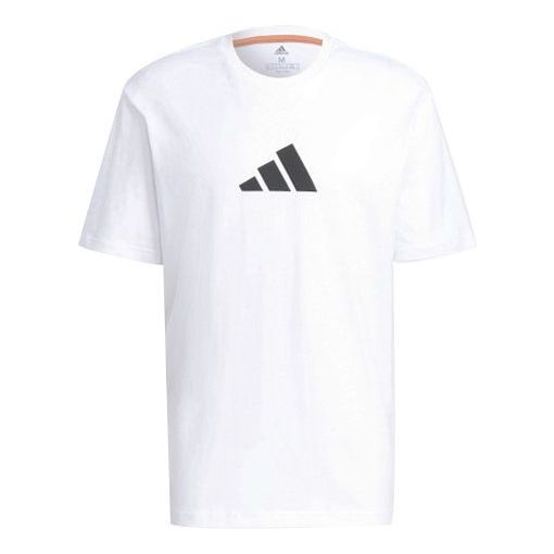 adidas Camo Loose Tee Back Printing Sports Short Sleeve White GQ8305