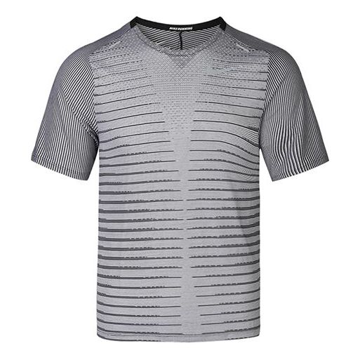Nike TechKnit Future Fast Running Round Neck Short Sleeve Black White CU6057-010
