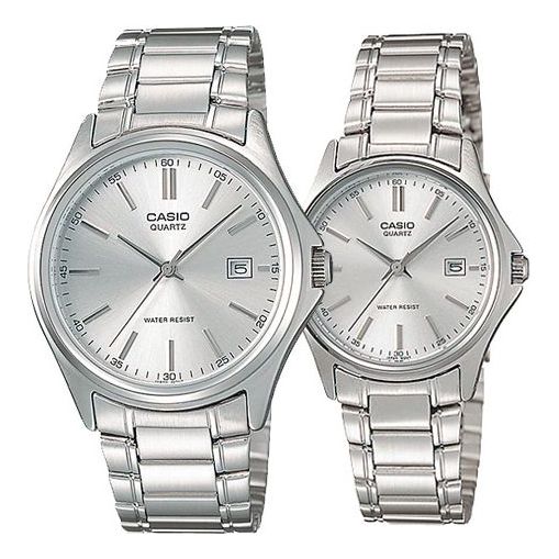 CASIO Couple Quartz Waterproof Unisex Silver Analog MTP-1183A-7A-LTP-1183A-7A
