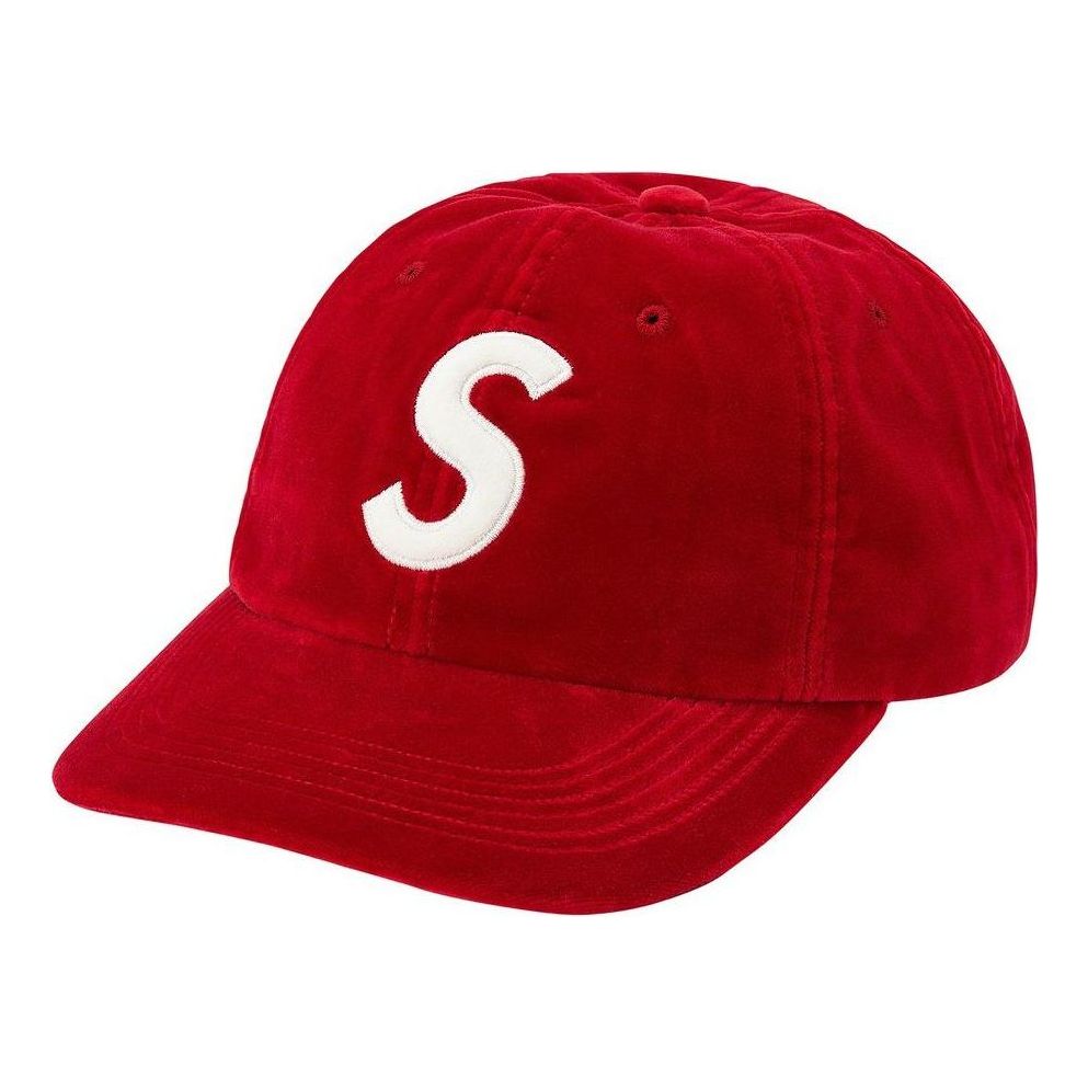 Supreme Velvet S Logo 6-Panel 'Red White' SUP-FW20-213