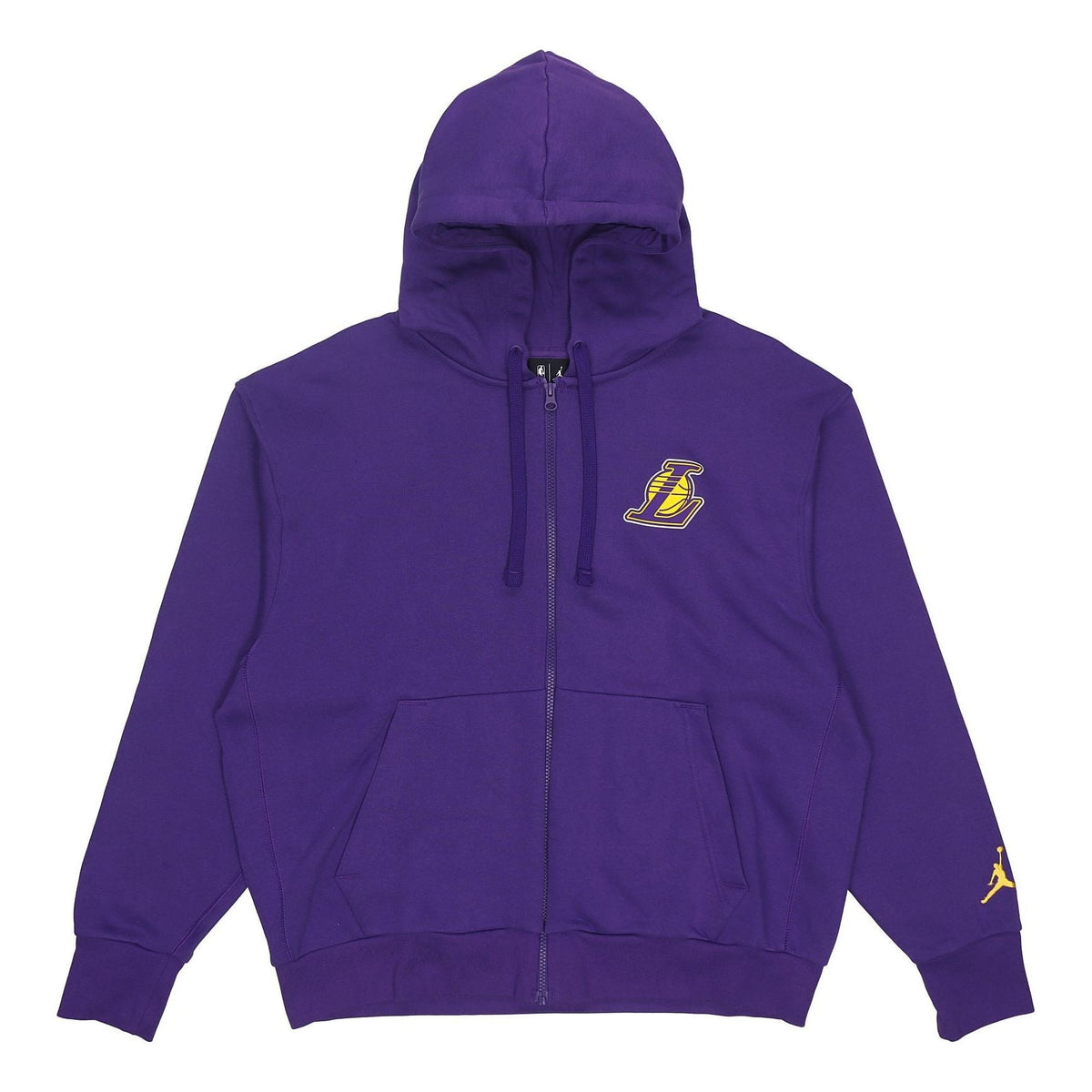 Men's Jordan NBA Los Angeles Lakers Long Sleeves Hooded Zipper Cardigan Fleece Jacket Purple DB1880-504