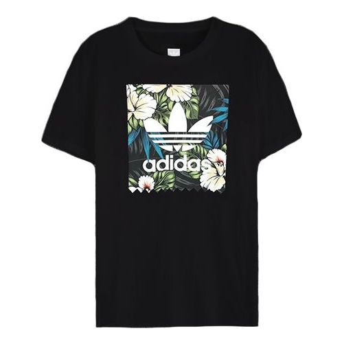 adidas originals Flowers Printing Short Sleeve Black EC7360