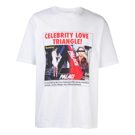 Men's PALACE Love Triangle Printing Short Sleeve White P17TS088T