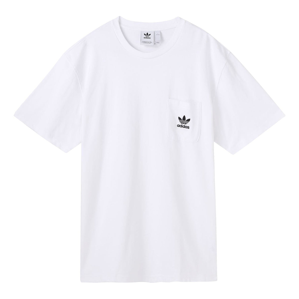 adidas originals Solid Color Pocket logo Short Sleeve White DX4208