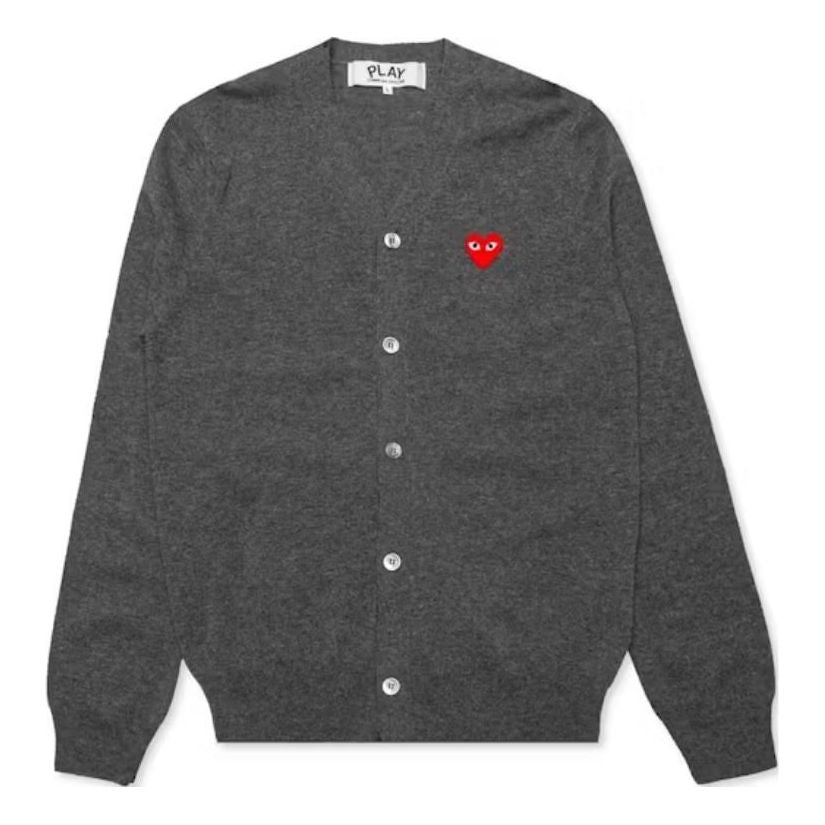 COMME des GARCONS PLAY 25 Cardigan with Red Heart 'Grey' AX-N008-051-3