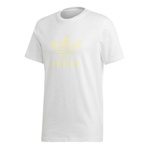 adidas originals Chest Logo Printing Sports Short Sleeve White FK1349