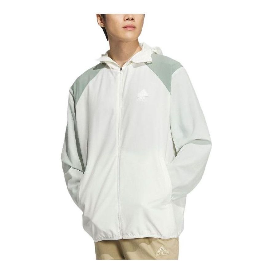 adidas Woven UPF Colorblocked Jacket Asia Sizing 'White Teal' JJ1304