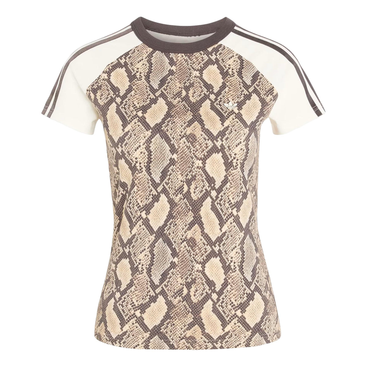 (WMNS) adidas Snake Print Cali T-Shirt Asia Sizing 'Linen Magic Beige' KX1888