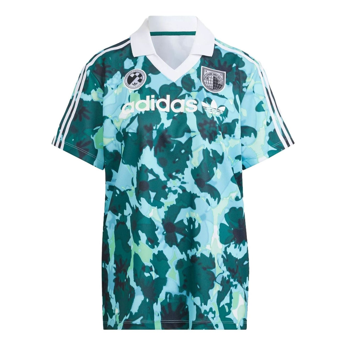 (WMNS) adidas Allover Print Short Sleeve 'Green Blue' IR9809