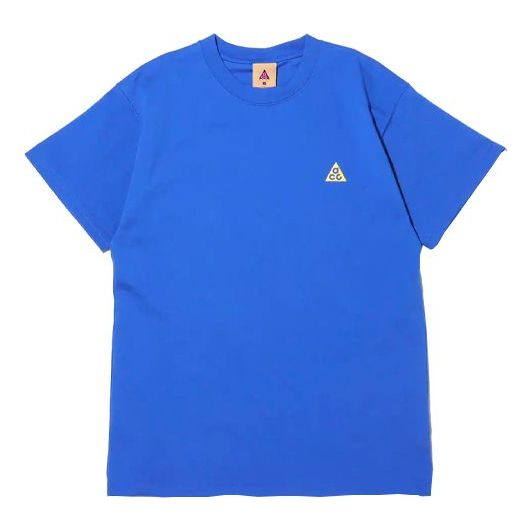 Men's Nike x ACG Embroidered Logo Sports Short Sleeve Blue T-Shirt DC4082-405