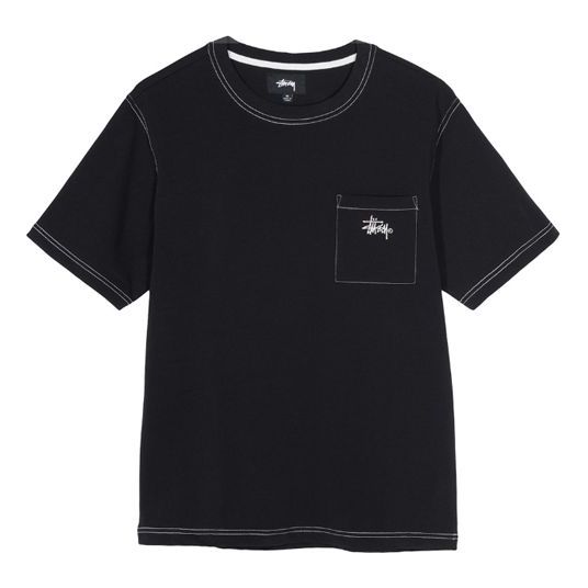 Stussy Stock Pocket Crew Short Sleeve Unisex Black 1140146