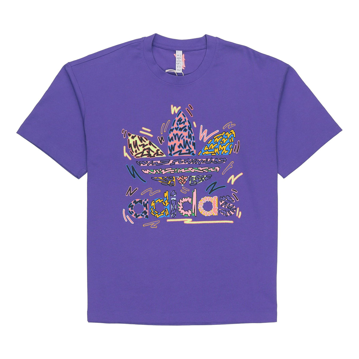 adidas originals Large Logo Alphabet Round Neck Casual Sports Short Sleeve Couple Style Purple HC3077