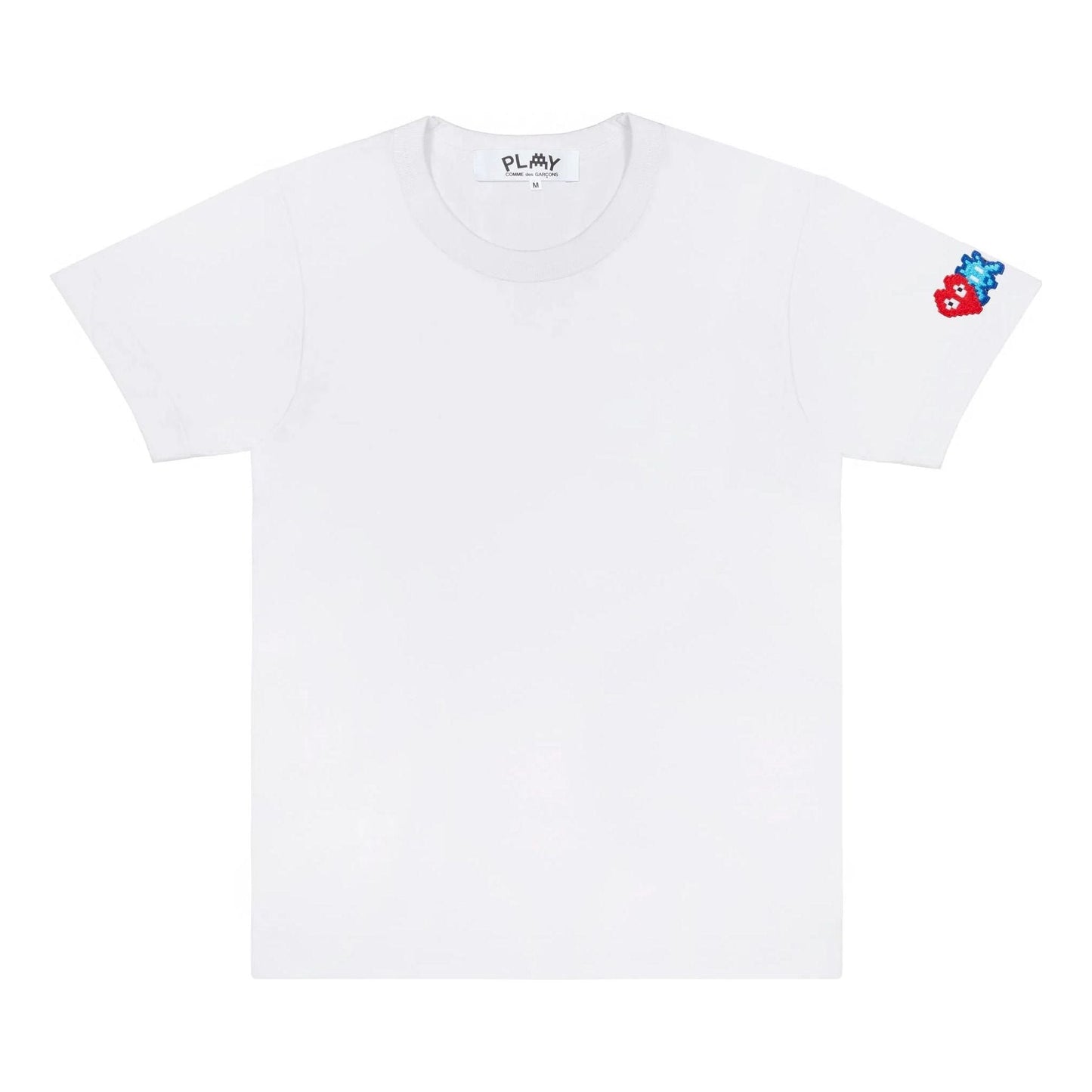 (WMNS) COMME des GARCONS PLAY FW25 Invader T-Shirt Red And Blue Sleeve Emblem 'White' AZ-T328-051