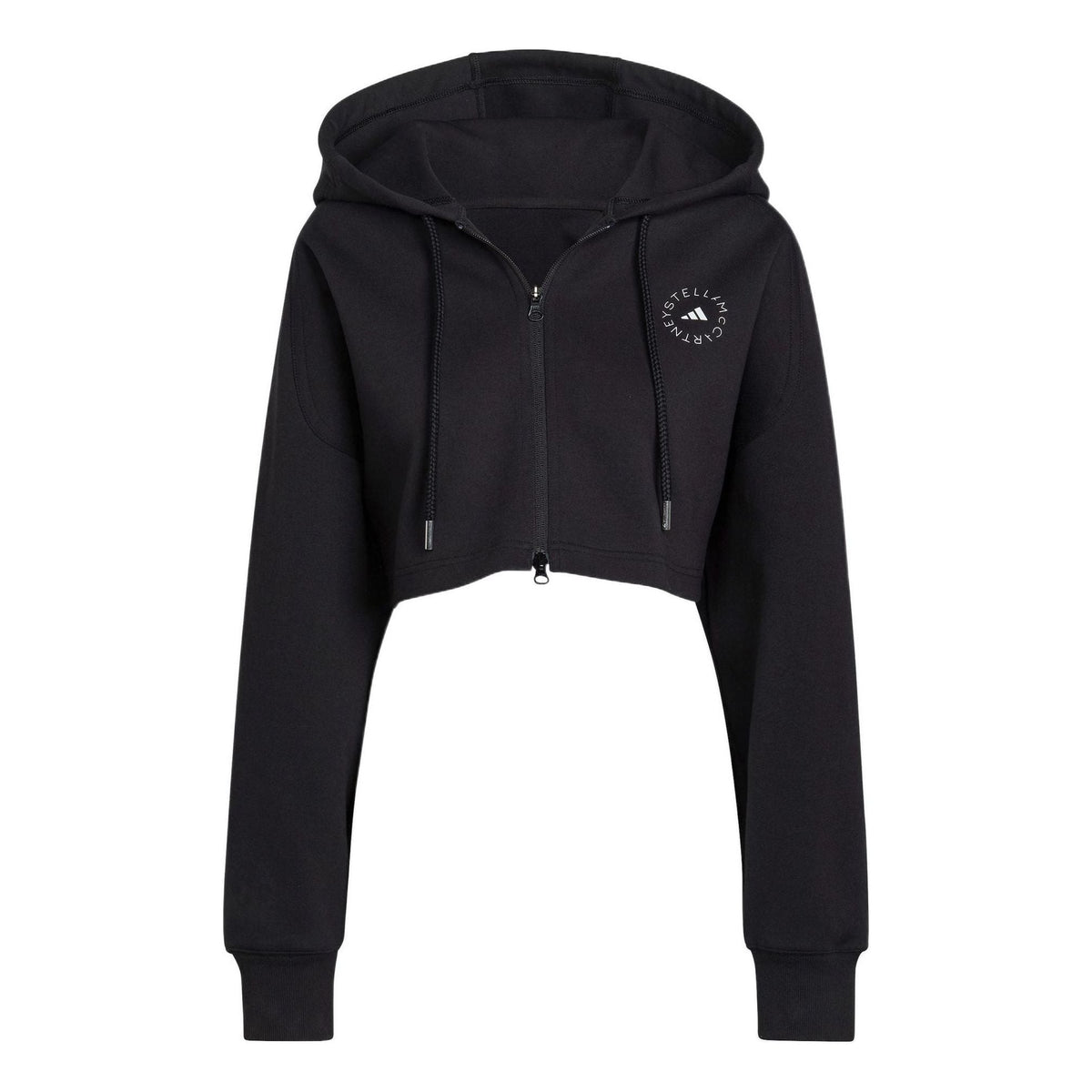 (WMNS) adidas by Stella McCartney Cropped Hoodie Asia Sizing 'Black' H59962