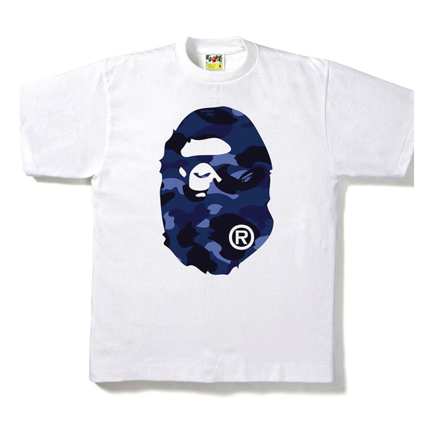 BAPE Color Camo Big Ape Head Tee Blue Camouflage Short Sleeve Unisex White BAPE-SS18-022