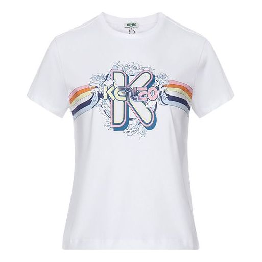 KENZO Rainbow Logo Short Sleeve White FA5-2TS616-937-01