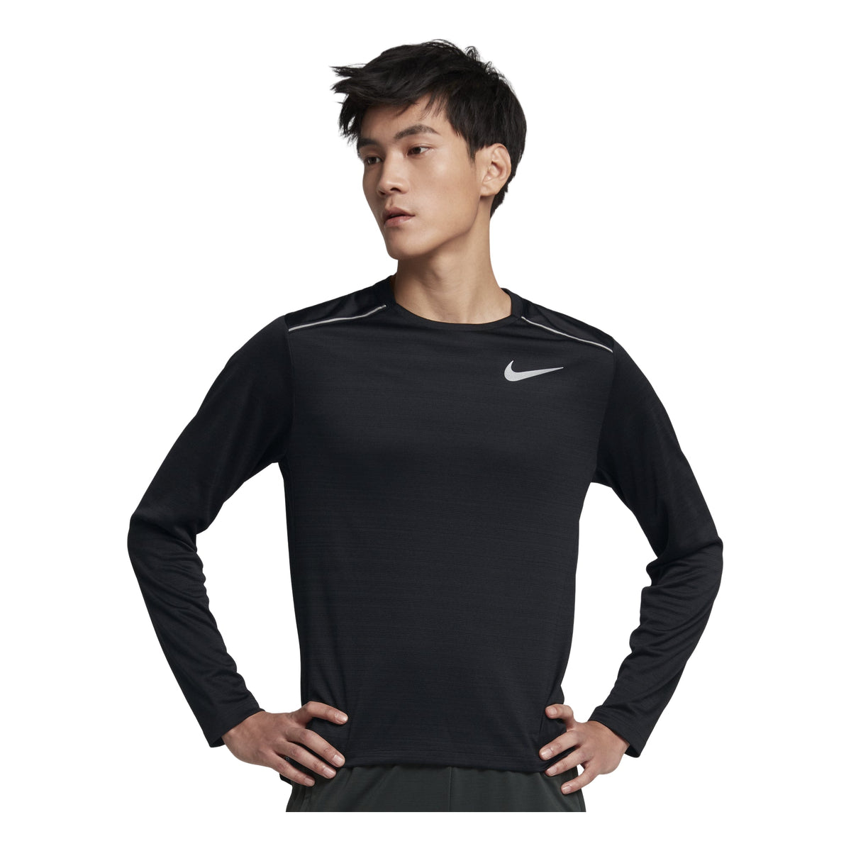 Nike Dri-Fit Mtler Long Sleeves Running Quick Dry Gym Clothes Black AJ7569-010