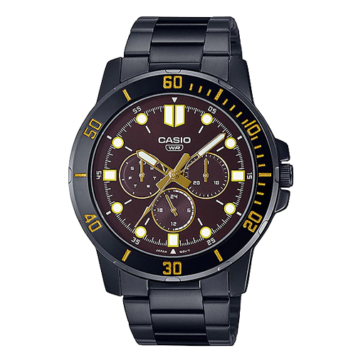 Casio Dress Classic Minimalistic Analog Watch 'Black Gold' MTP-VD300B-5E