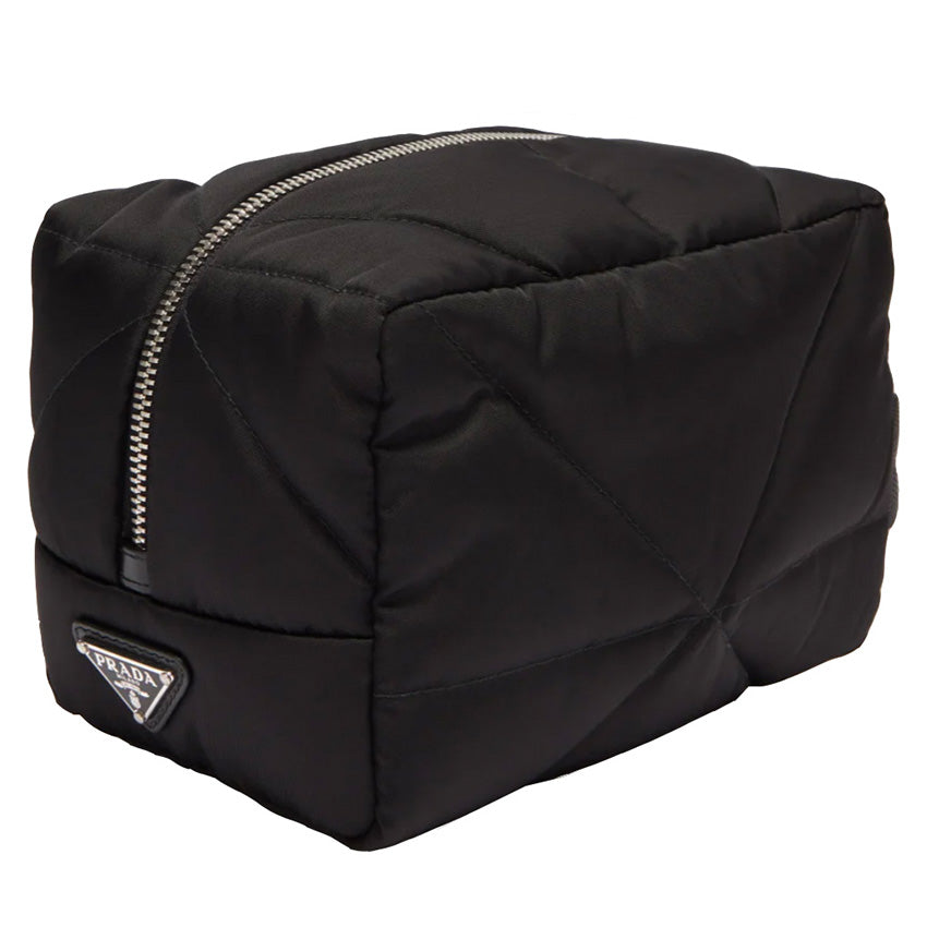 Prada Black Nylon Quilted Washbag