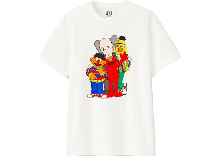 KAWS X UNIQLO X SESAME STREET GROUP TEE WHITE