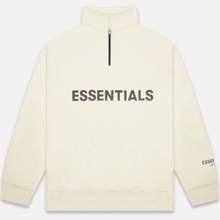 ESSENTIALS FOG 3D SILICON BUTTERCREAM HALF ZIP