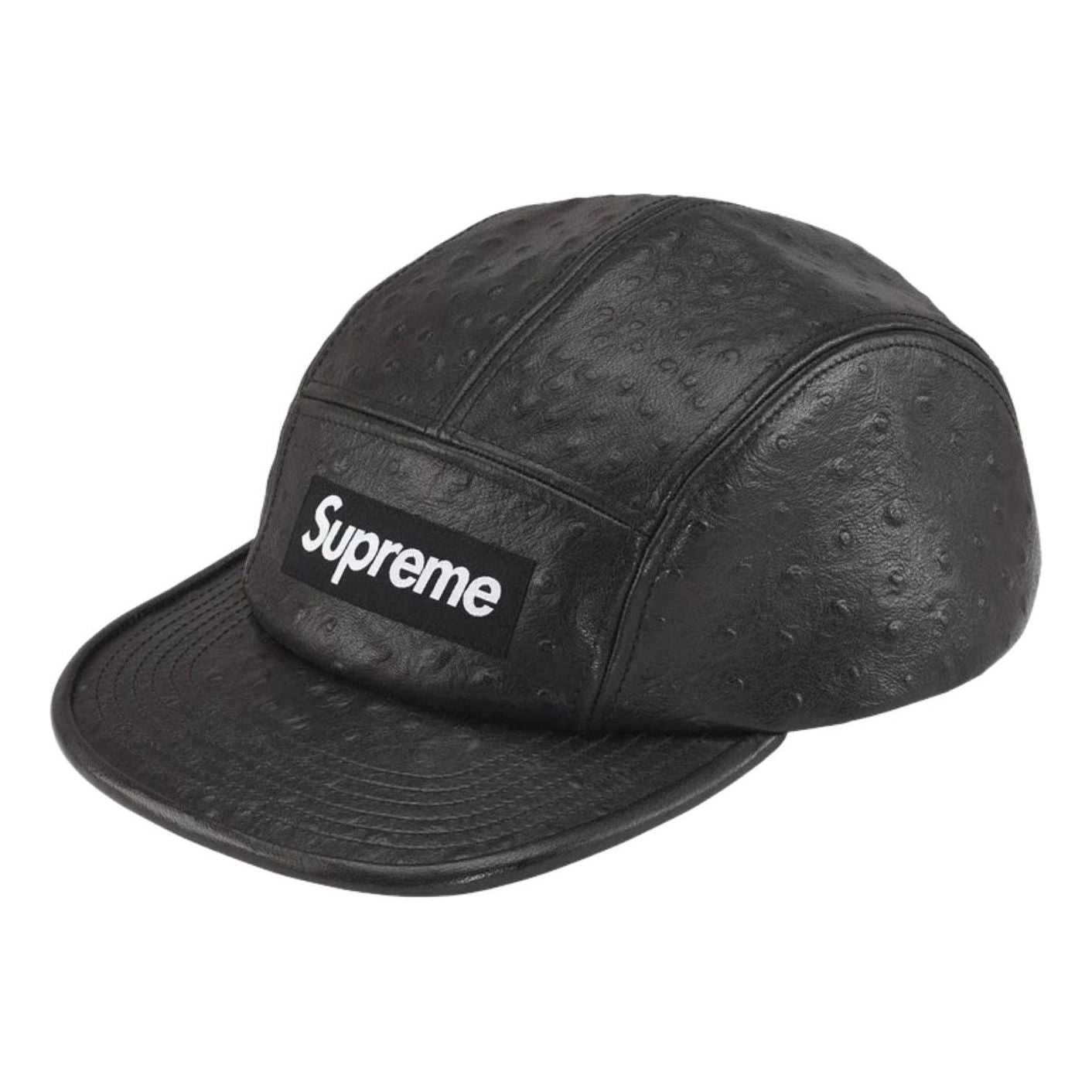 Supreme SS26 Ostrich Embossed Leather GORE-TEX Camp Cap 'Black' SUP-SS26-1022-BLK