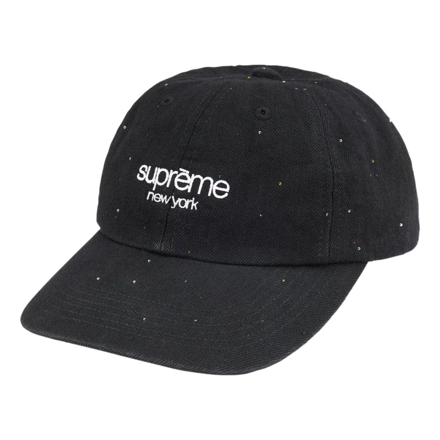 Supreme SS26 Sequin Denim Classic Logo 6-Panel 'Black' SUP-SS26-1065-BLK
