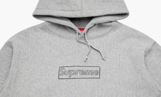SUPREME KAWS CHALK LOGO BOX LOGO HOODIE GREY