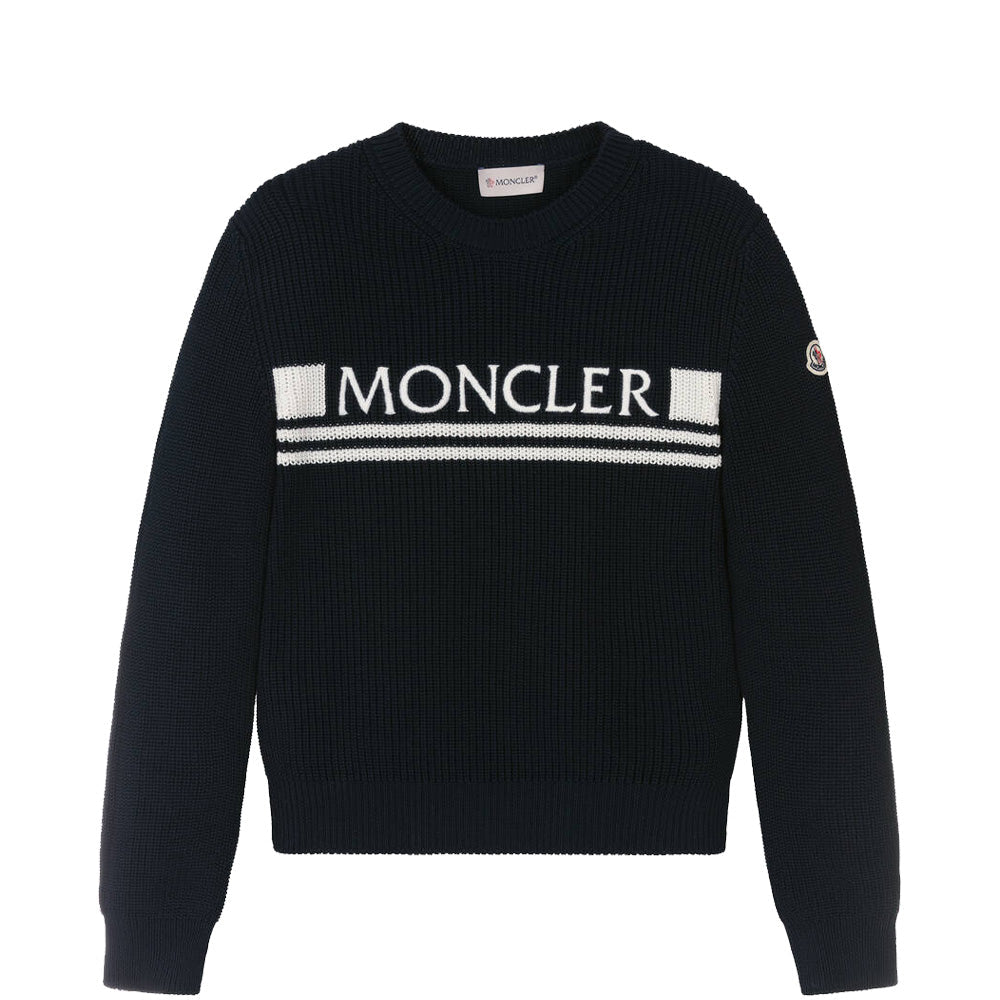 Kids Moncler Crewneck Logo Knit