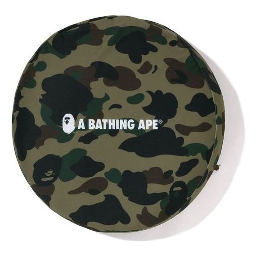 A Bathing Ape 1st Camo Circle Fluffy Beads Cushion 'Green' 1J30-192-013-GRN