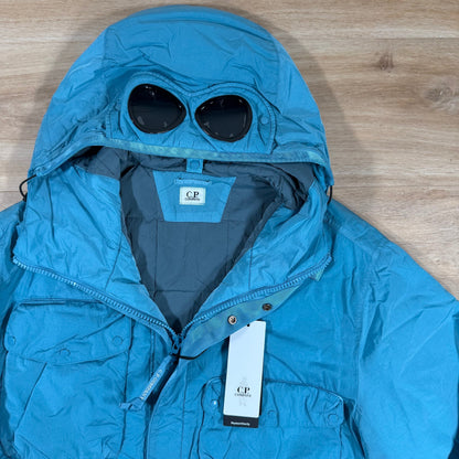 C.P. Company Chrome-R Padded Goggle Jacket in Aegean Blue