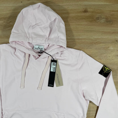 Stone Island Organic Cotton Fleece Pullover Hoodie in Antique Rose