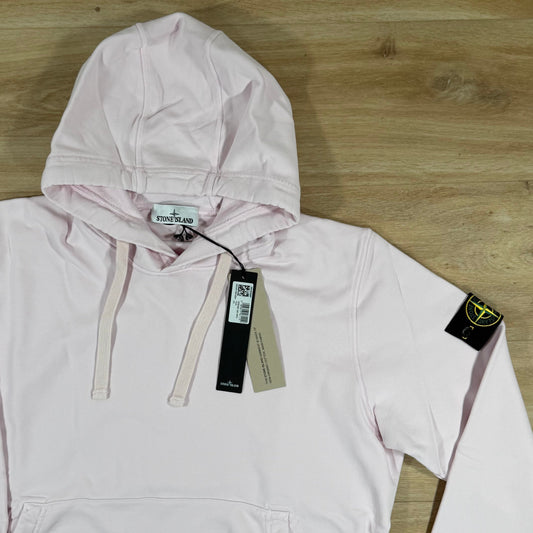 Stone Island Organic Cotton Fleece Pullover Hoodie in Antique Rose