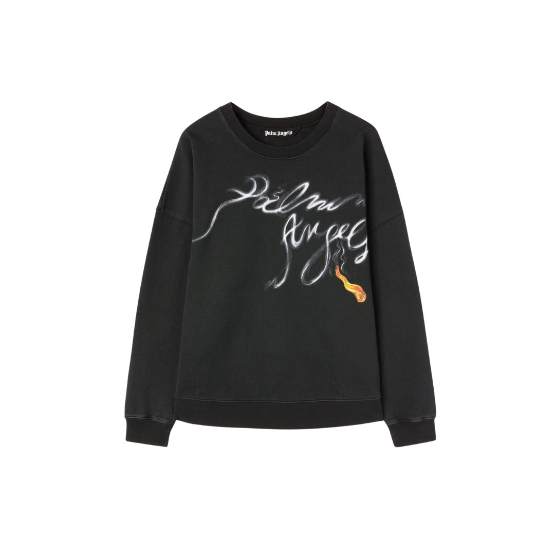 PALM ANGELS FOGGY CREWNECK BLACK