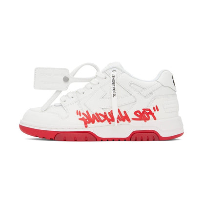 OFF WHITE OUT OF OFFICE "FOR WALKING" SNEAKERS WHITE / RED